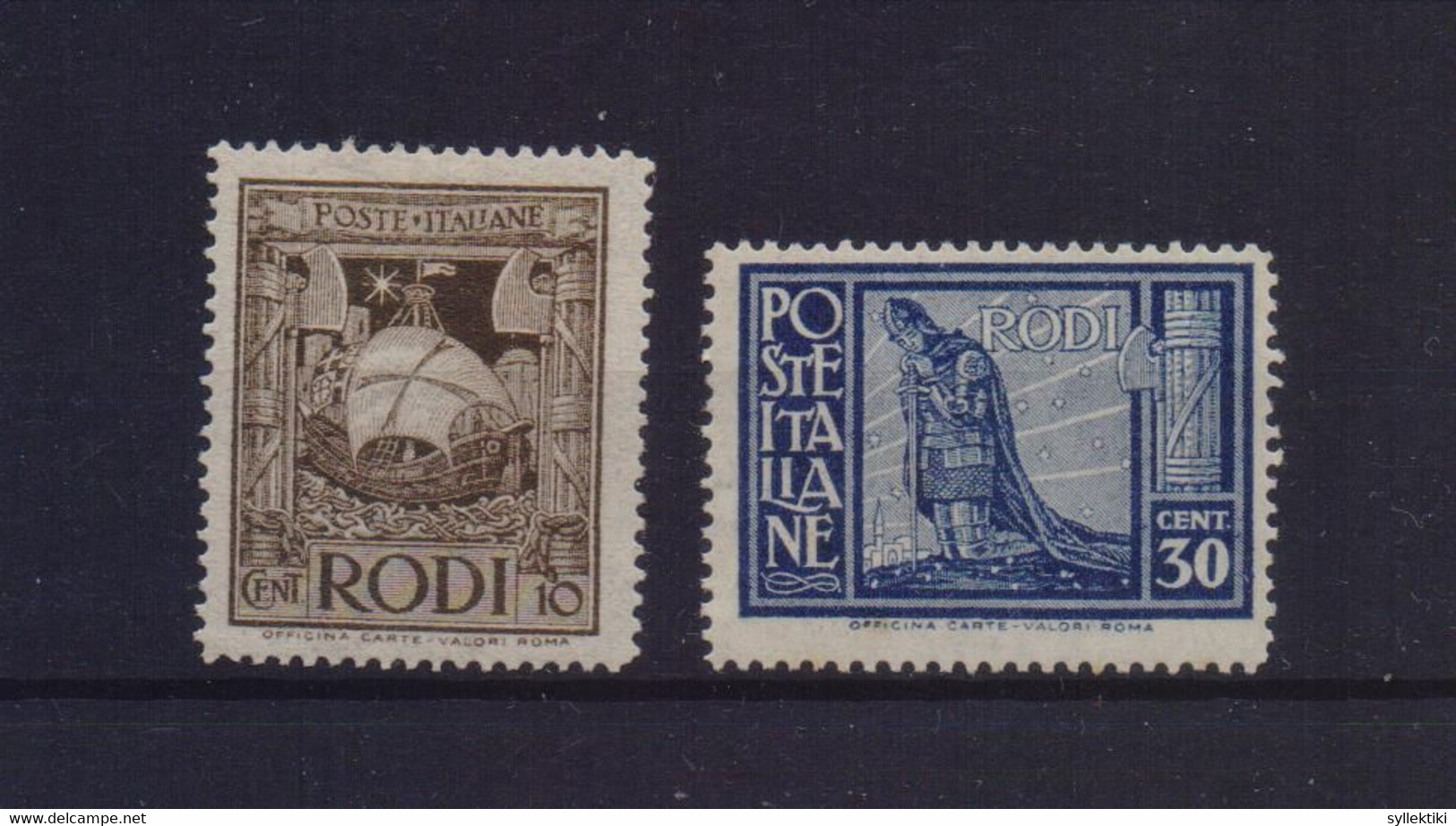 GREECE 1929 DODECANESE RODI 2 MH STAMPS   HELLAS CAT No 42, 45 AND VALUE 50 EURO - Dodecanese