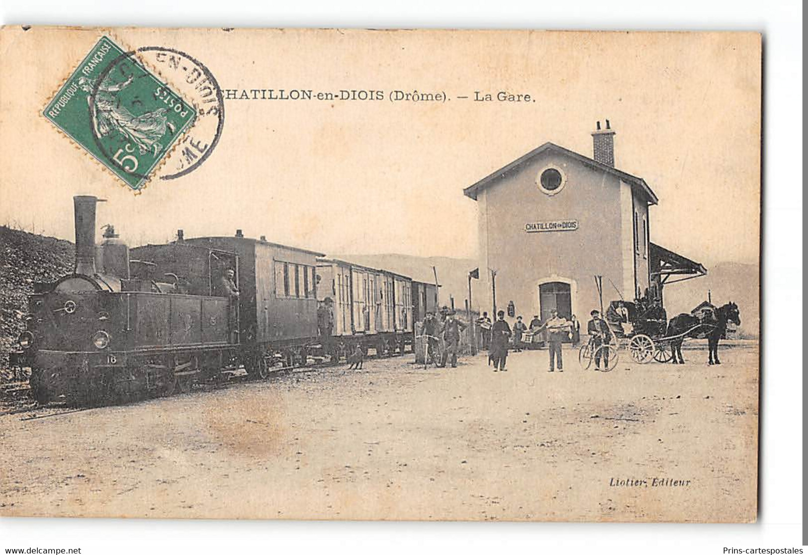 CPA 26 Chatillon En Diois La Gare Et Le Train Tramway - Châtillon-en-Diois