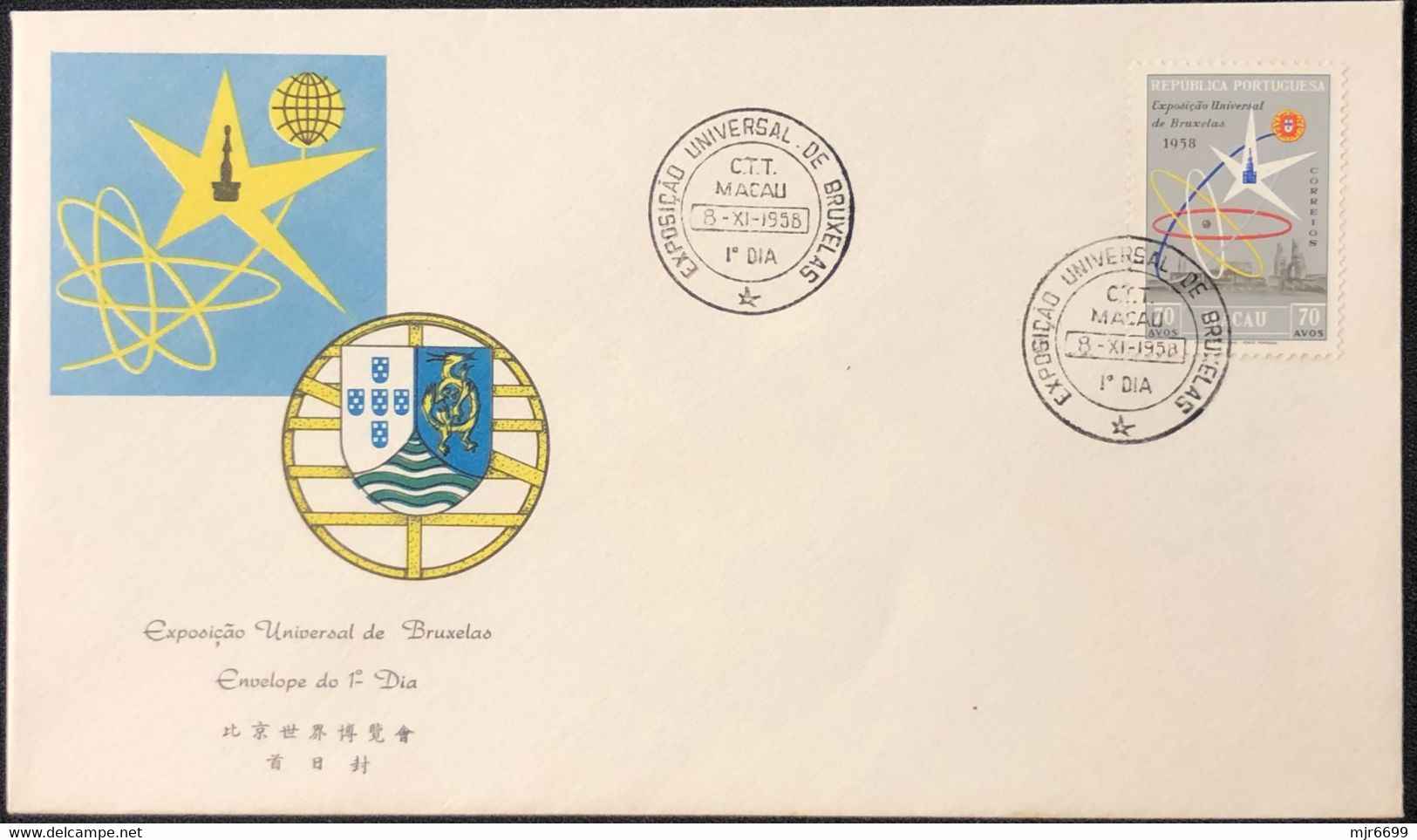 1958 BRUXELLS (BELGIUM) WOLRD EXPO FDC X 2 COVERS (OFFICIAL & PRIVATE) - Covers & Documents