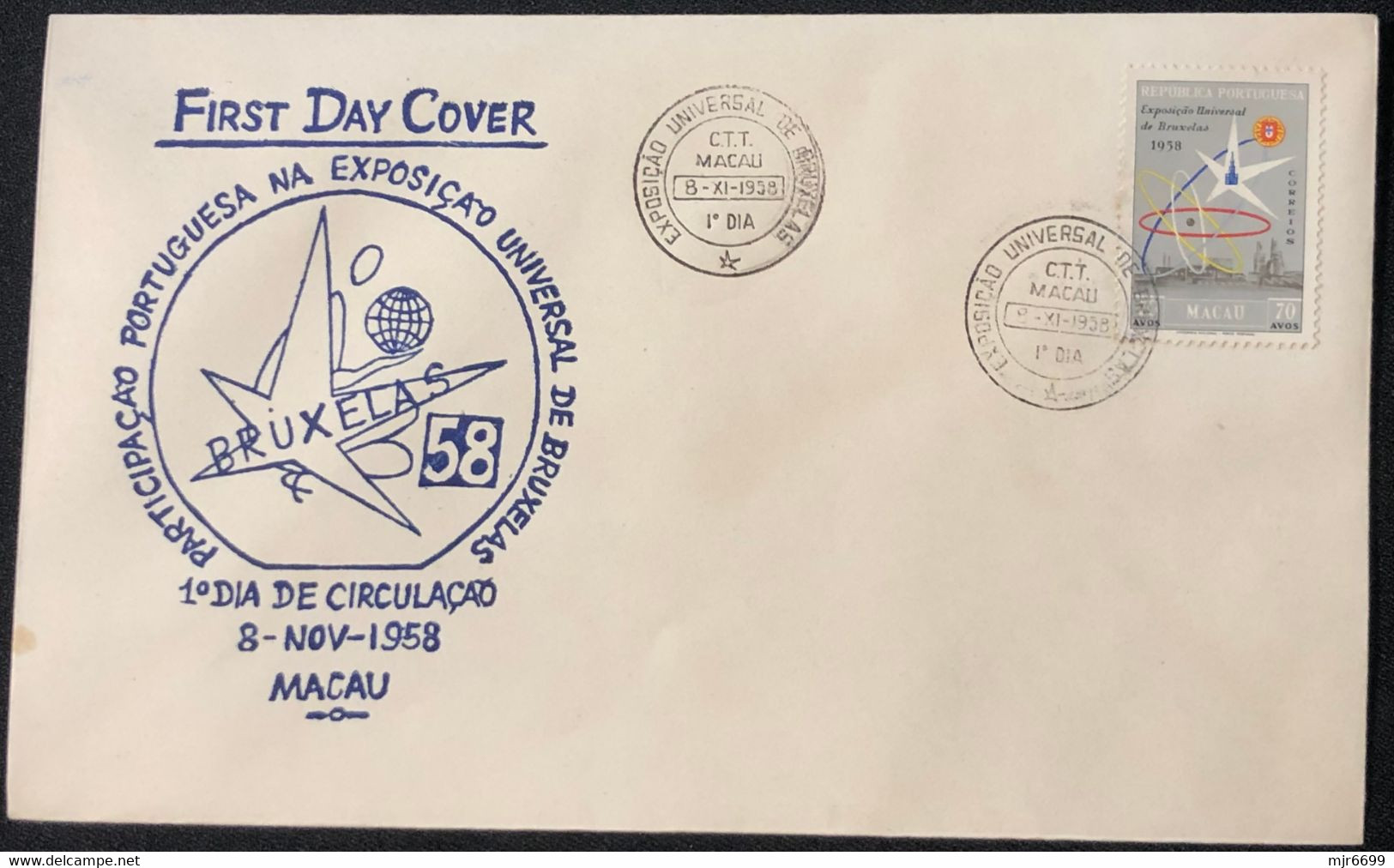 1958 BRUXELLS (BELGIUM) WOLRD EXPO FDC X 2 COVERS (OFFICIAL & PRIVATE) - Briefe U. Dokumente