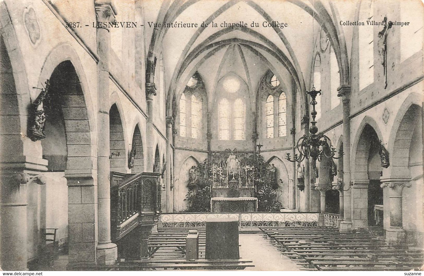 LESNEVEN 1907 - Vue Intérieure De La Chapelle Du Collège - Lesneven