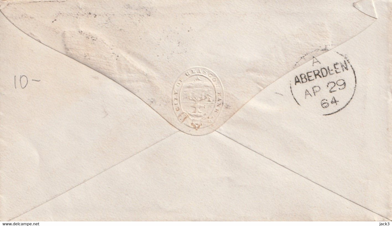 Busta - 1 PENNY ROSSO - Citta' Di Glasgow - 1864 - Cartas