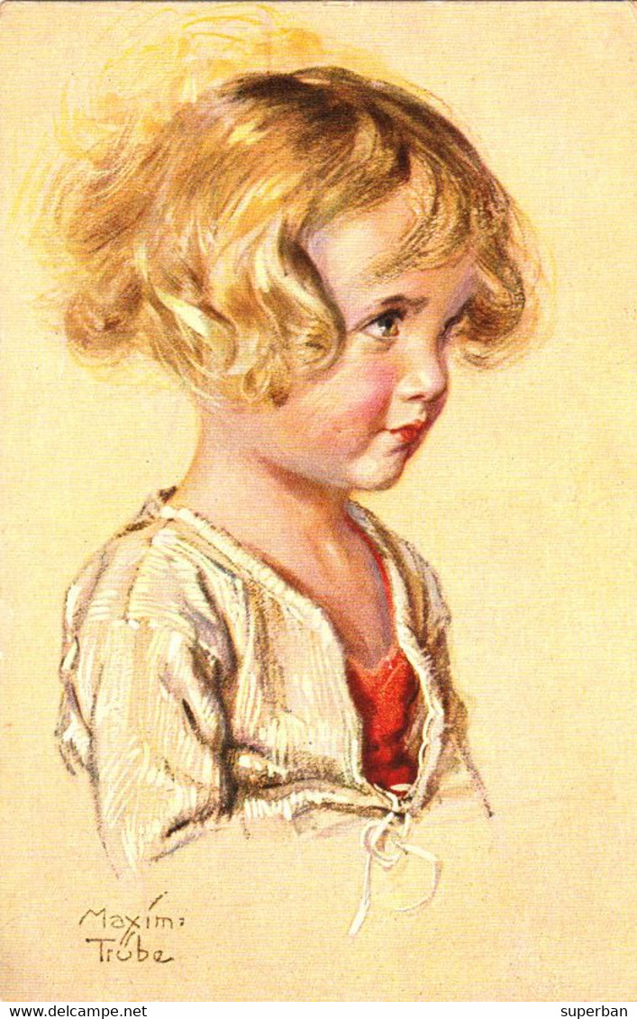 ART DÉCO / JUGENDSTIL - ENFANT / CHILD : 2 CARTES POSTALES / 2 POSTCARDS - SIGNED : MAXIM TRÜBE ~ 1910 - '915 (aj272) - Trübe, Maxim