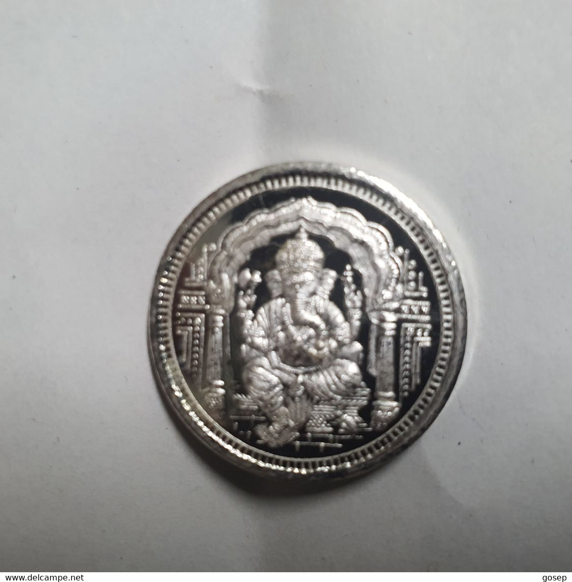 INDIA-Pure Silver Coin Issued -1Dubai-India.Bought, In A Gold Shop With A Receipt-with A Picture For Their Holiday-pro - India