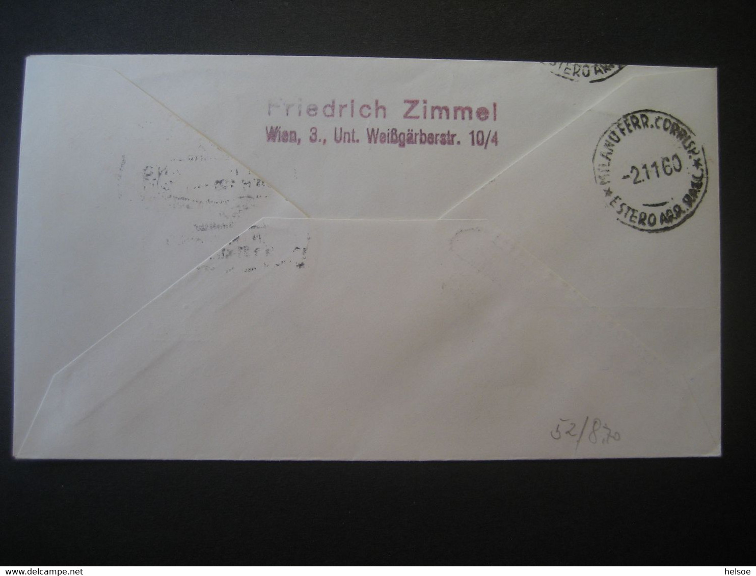 Österreich 1960- Erst-Flug-Beleg Mit AUA Gelaufen Von Wien Nach Mailand - First Flight Covers