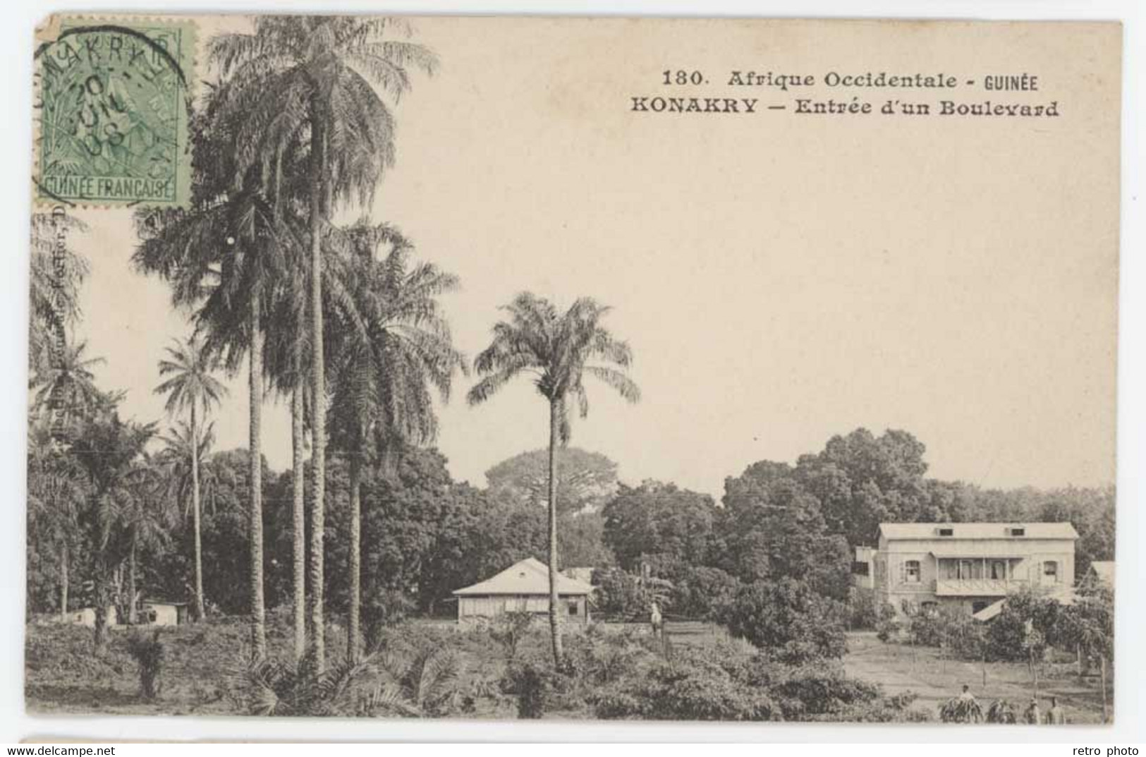 Cpa Guinée - Konakry - Entrée D'un Boulevard   (Lo-All) - Guinée Française