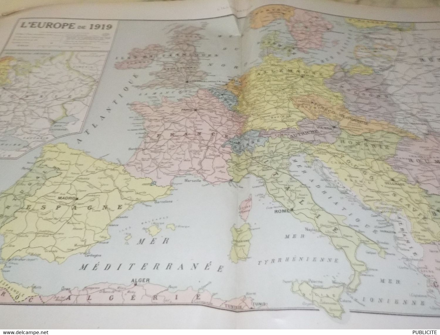 PLAN  DE L EUROPE   1919 - 1914-18