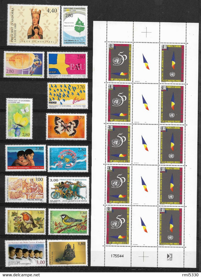 Lot De Timbres Neufs D'Andorre Français En Francs - Collections