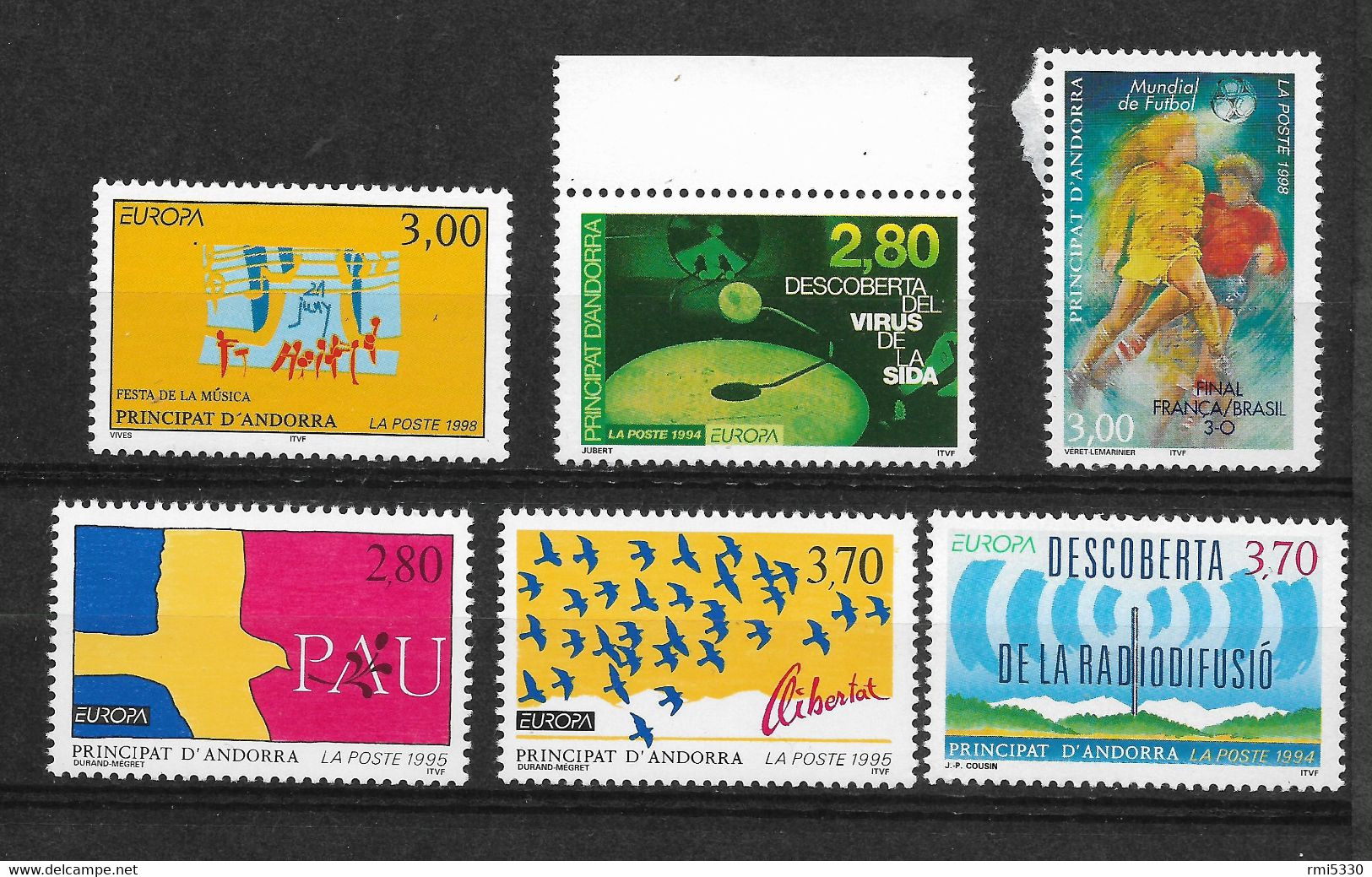 Lot de timbres neufs d'Andorre français en francs