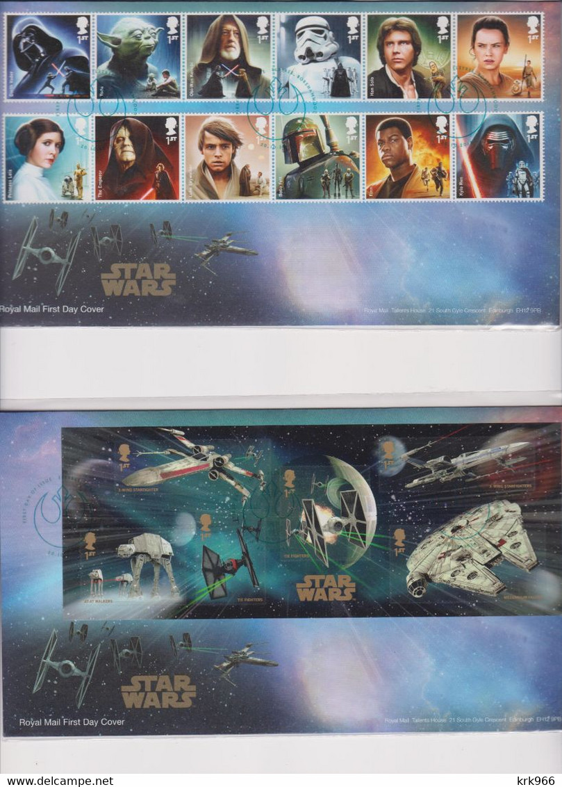 GREAT BRITAIN,2015 STAR WARS FDC Covers - Briefe U. Dokumente