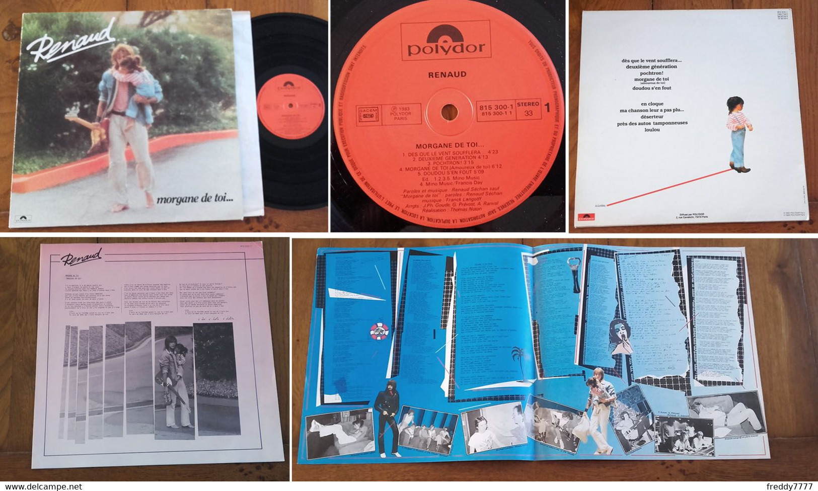 RARE French LP 33t RPM (12") RENAUD (avec Encart / Insert Double Page, 1983) - Collectors