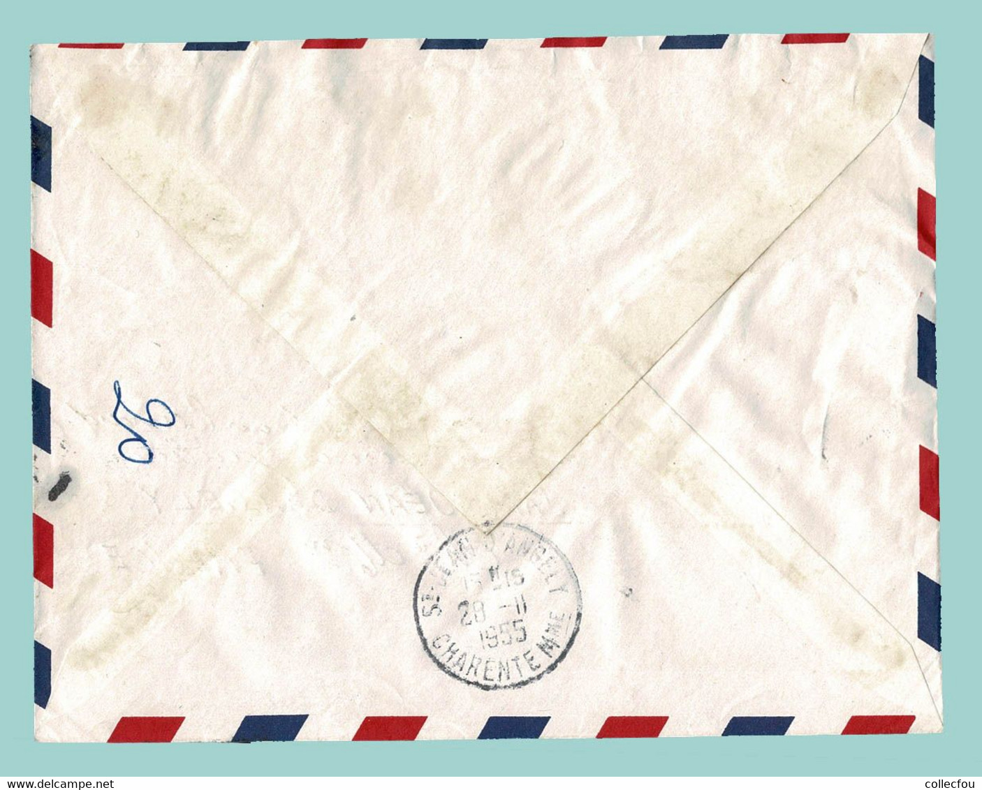 1955. Enveloppe Affranchie Lettre Recommandée Par AVION De CAYENNE, GUYANE FRANÇAISE à 17 St JEAN D'ANGÉLY - Lettres & Documents