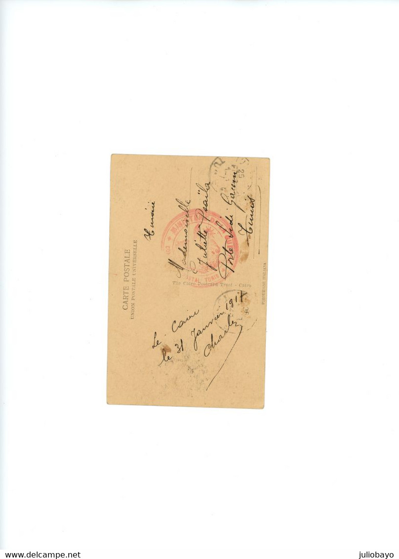 1917 Carte Photo Egypte Le Caire Pour La Tunisie Tunis , Au Dos Cachet Ministère De La Guerre,Egypt Postage - Kairo