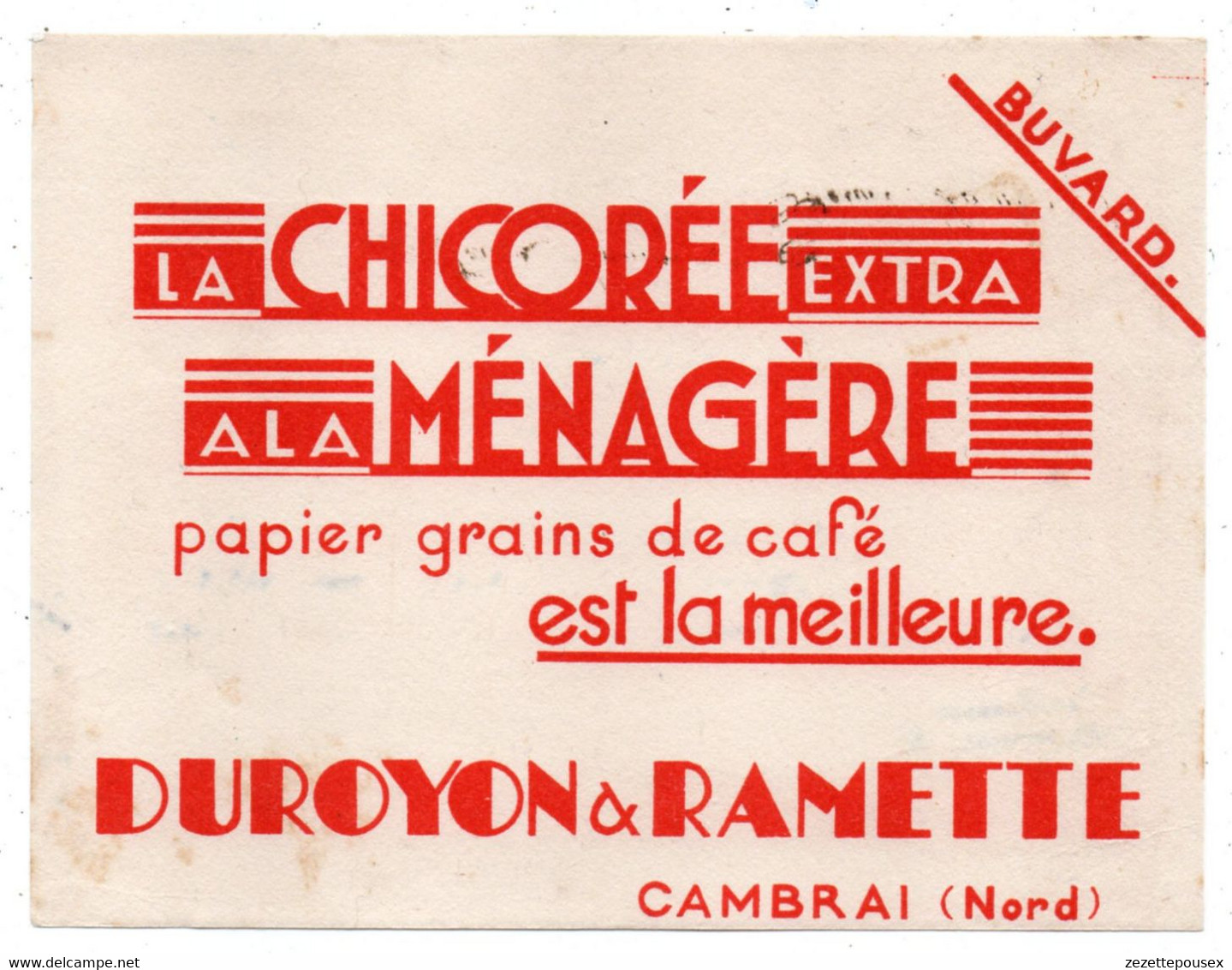 Xx084-ZE-BUVARD-LA CHICORE EXTRA---A LA MENAGERE--DUROYON & RAMETTE-CAMBRAI - C