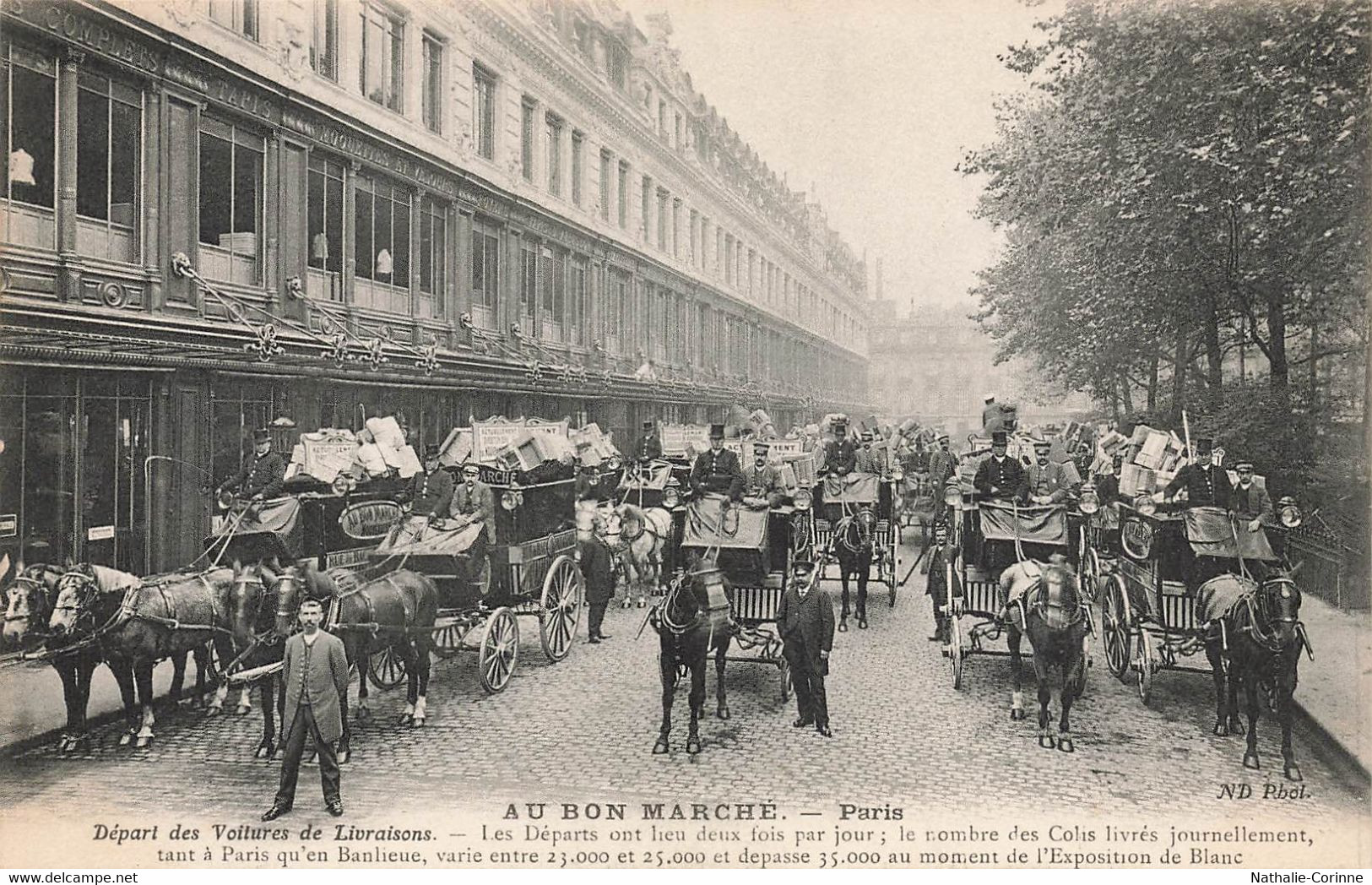 Au Bon Marché - Paris - Départ Des Voitures De Livraisons - Chevaux, Diligence - Animé - Paris (07)