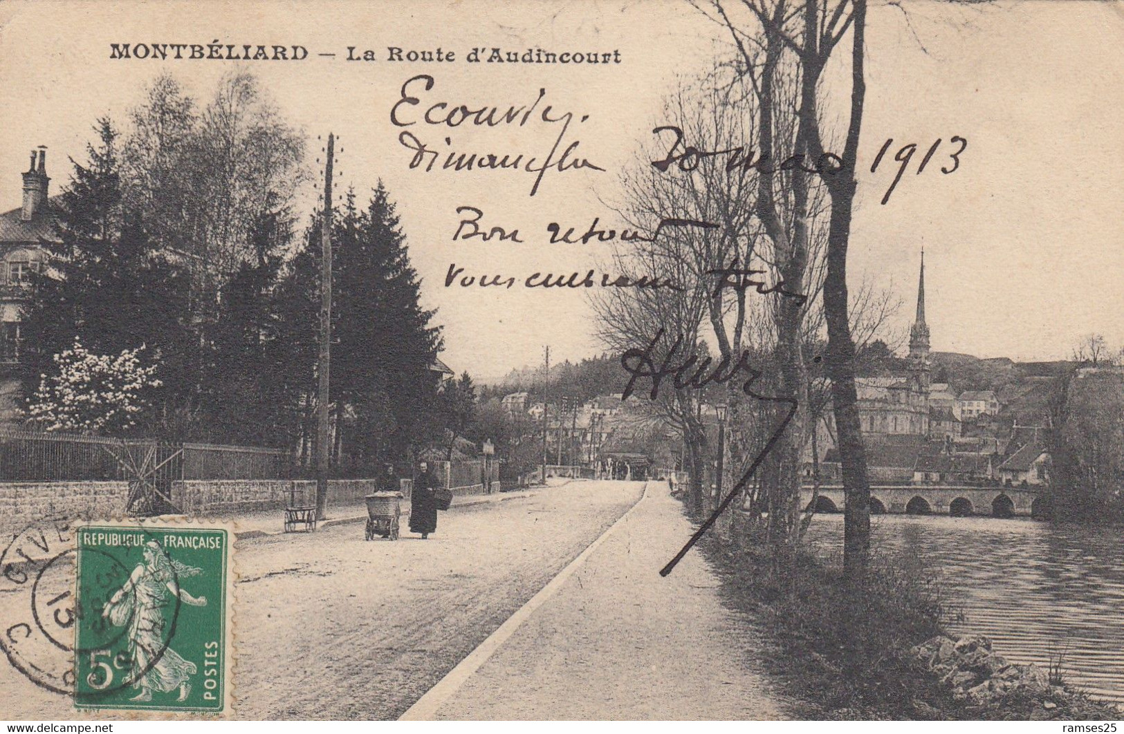 (Doubs)  CPA  Montbéliard Route D' Audincourt - Montbéliard