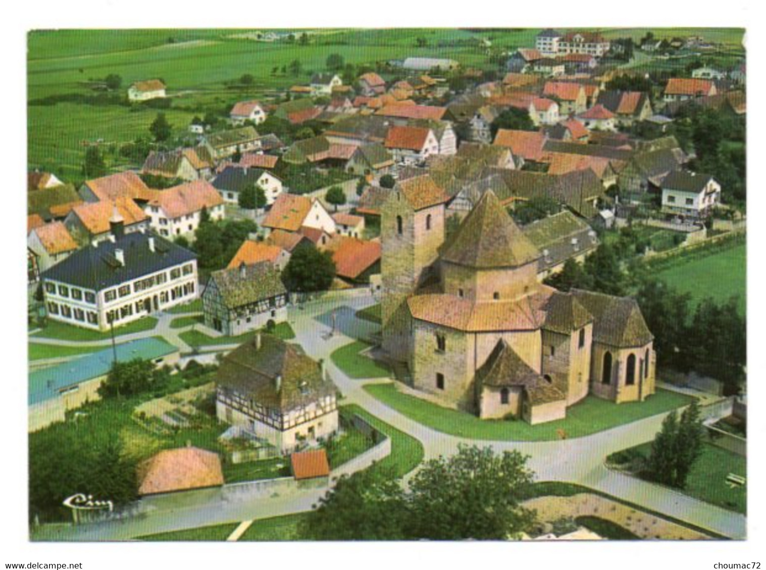 GF 68) 131, Ottmarsheim, Combier 3 99 72 0914, Vue Aérienne De L'église Octogonale - Ottmarsheim