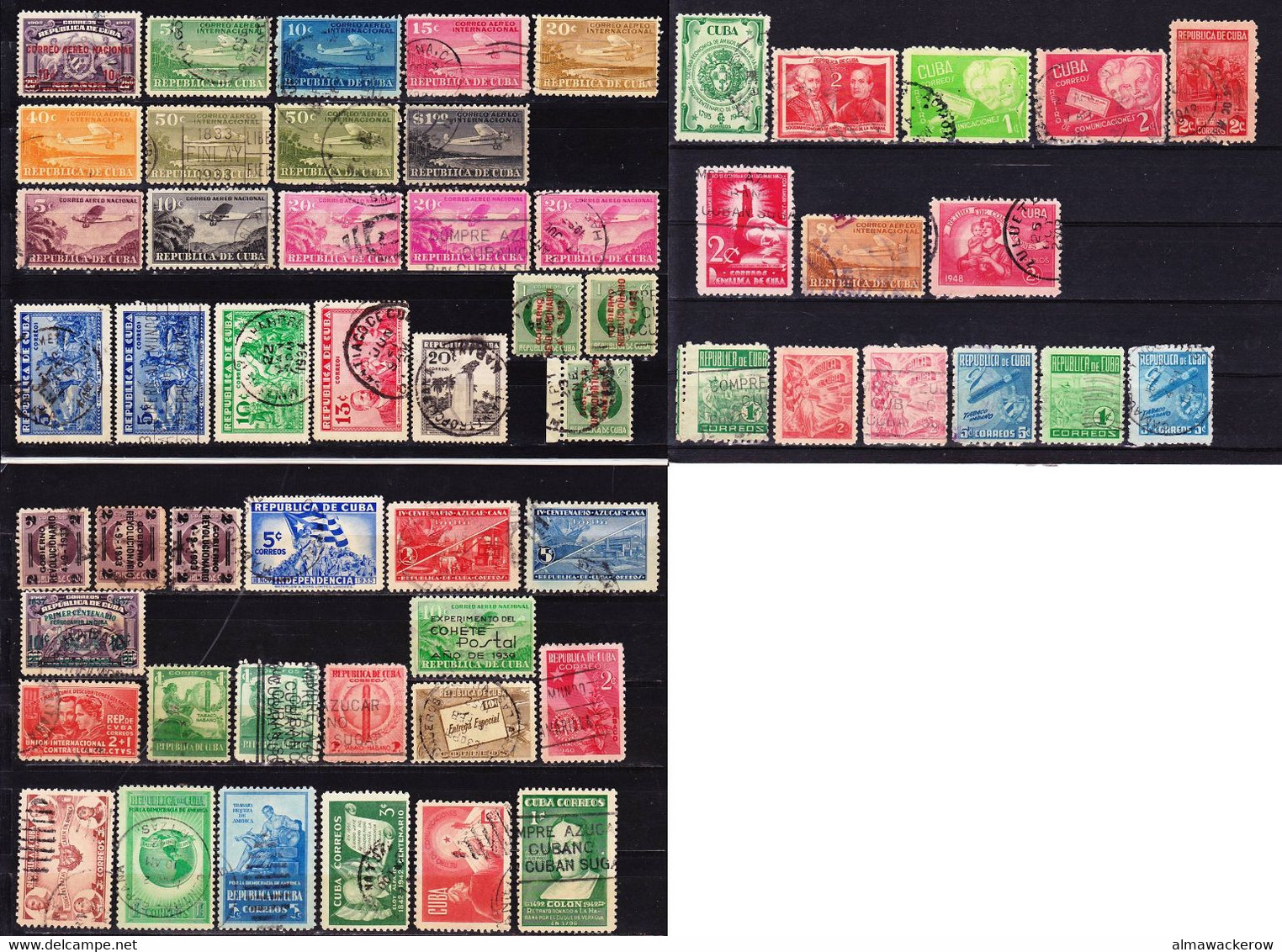 Cuba 1930-1949 Lot Of Real Used Stamps With Some Key Values And Interesting Cancellations, Used O - Gebruikt