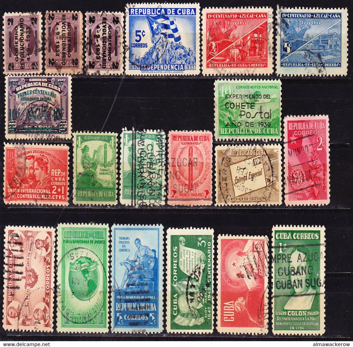 Cuba 1930-1949 Lot Of Real Used Stamps With Some Key Values And Interesting Cancellations, Used O - Oblitérés