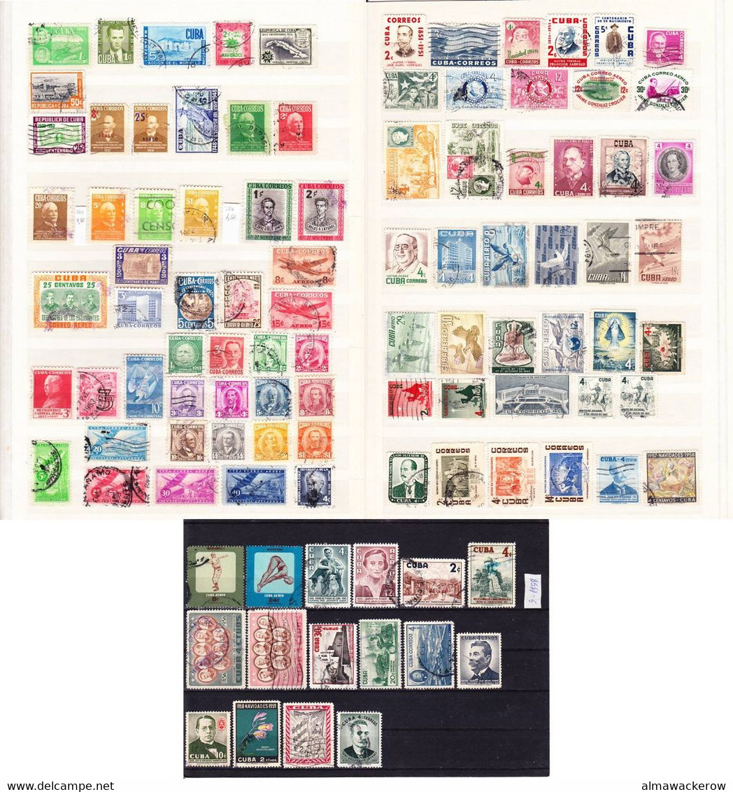 Cuba 1950-1959 Big Lot Of Real Used Stamps With Some Interesting Cancellations, Used O - Oblitérés