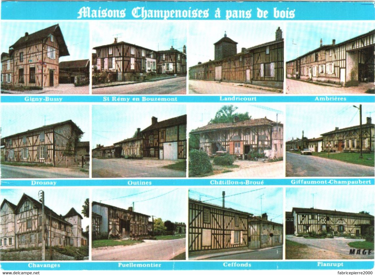 CPM Maisons Champenoises à Pans De Bois: Gigny-Bussy Ambrières Planrupt Chavanges Drosnay Ceffonds Landricourt Outines - Champagne-Ardenne