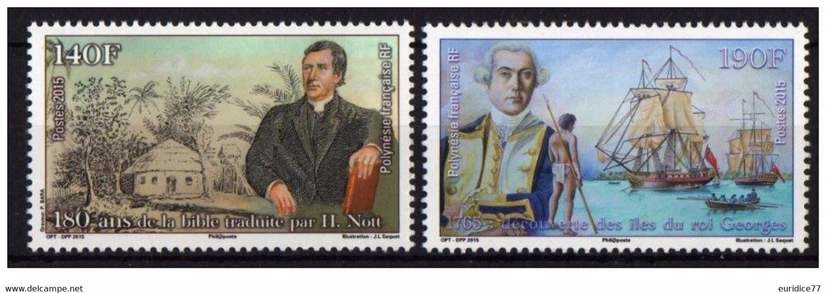 French Polynesie 2015 - Henry Nott Et Roi Georges Set Mnh** - Neufs