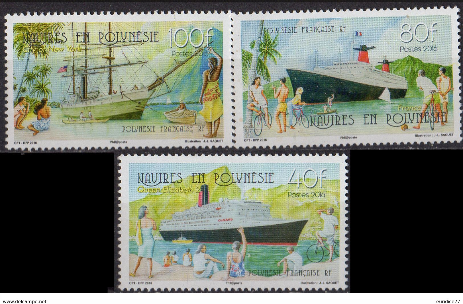 French Polynesie 2016 - Série Navires En Polynésie Stamp Set Mnh - Neufs