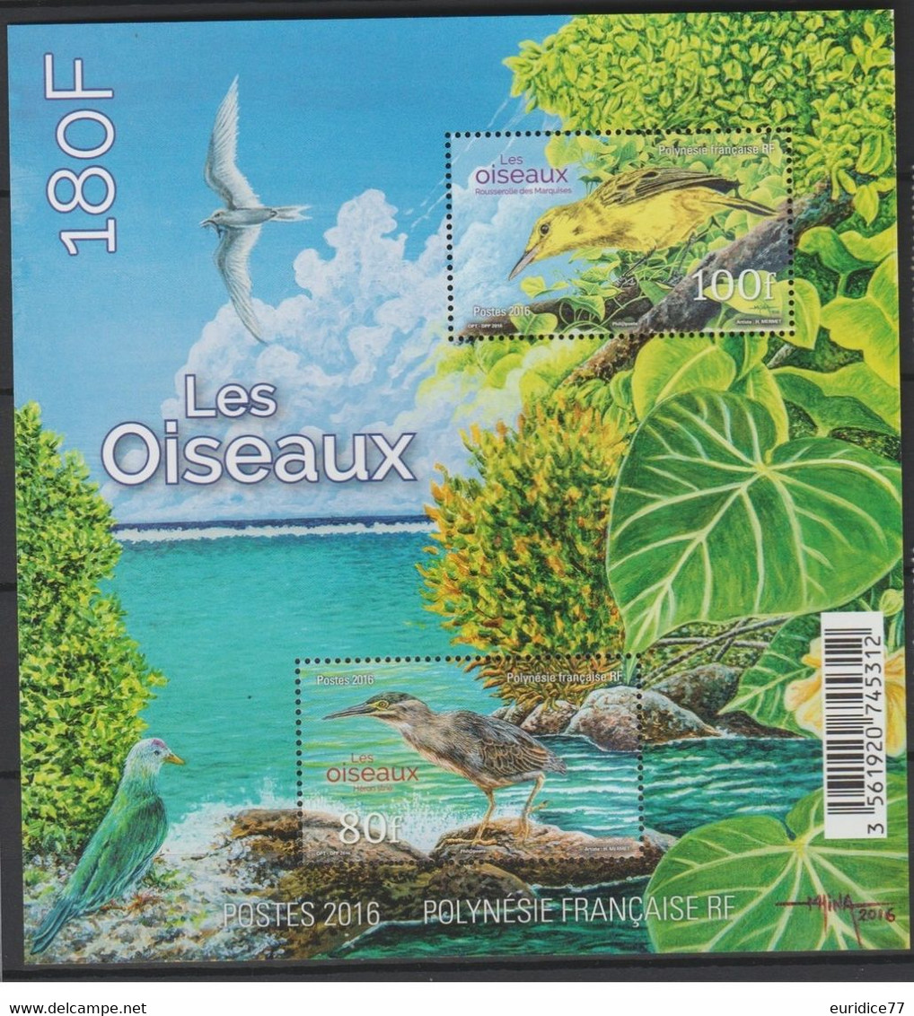 French Polynesie 2016 - Les Oiseaux Bloc Mnh** - Nuovi