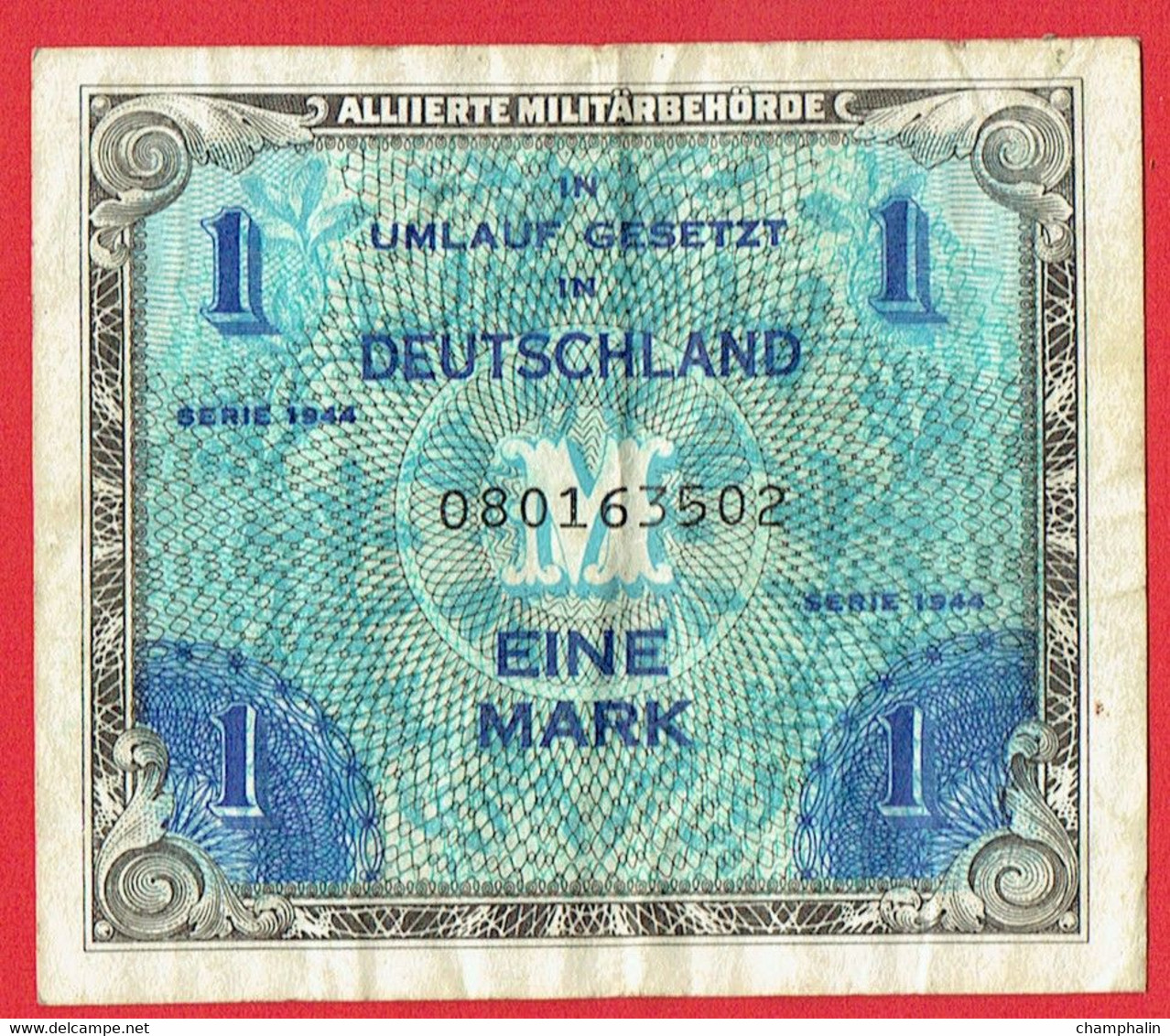 Allemagne - Billet De 1 Mark - Occupation Alliés - Série 1944 - P192b - 1 Mark