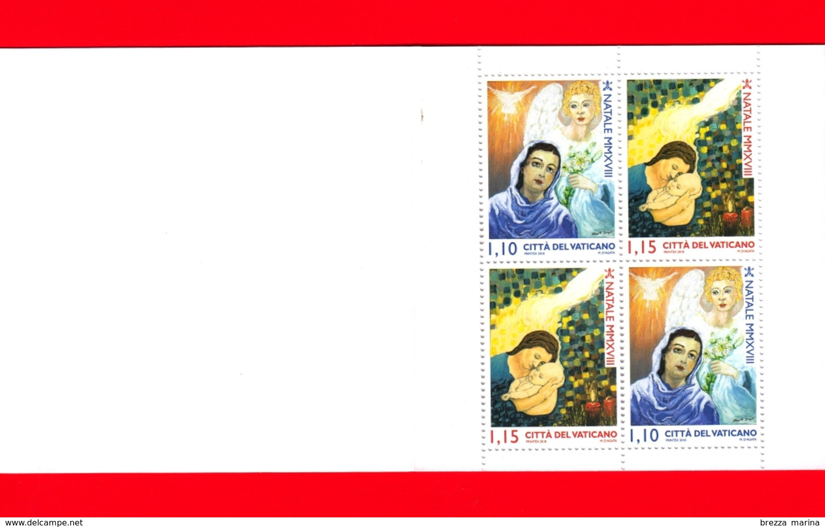 Nuovo - MNH - VATICANO - 2018 - Natale - Candele - 1,10 € X 2 + 1,15 € X 2 - Markenheftchen