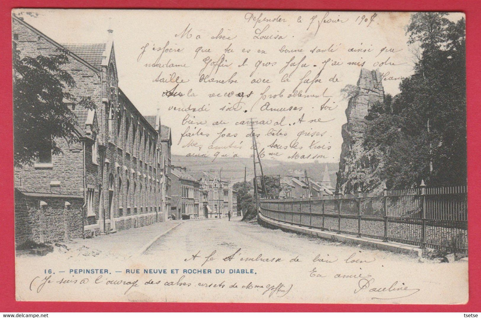 Pepinster - Rue Neuve Et Rocher Du Diable - 1907 ( Voir Verso ) - Pepinster