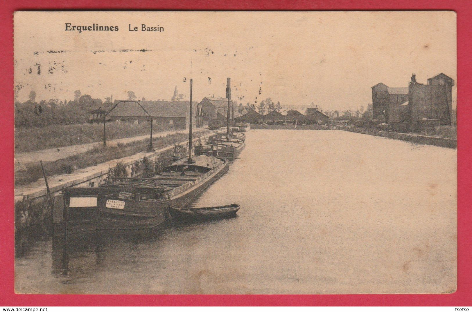 Erquelinnes - Le Bassin ... Péniches à Quai - 1927 ( Voir Verso ) - Erquelinnes