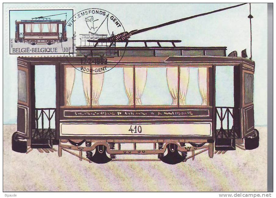 BELGIQUE CARTE MAXIMUM NUM.YVERT 2080 TRAMWAY ELECTRIQUE - 1981-1990