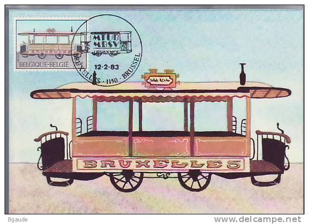 BELGIQUE CARTE MAXIMUM NUM.YVERT  2079 TRAMWAY - 1981-1990