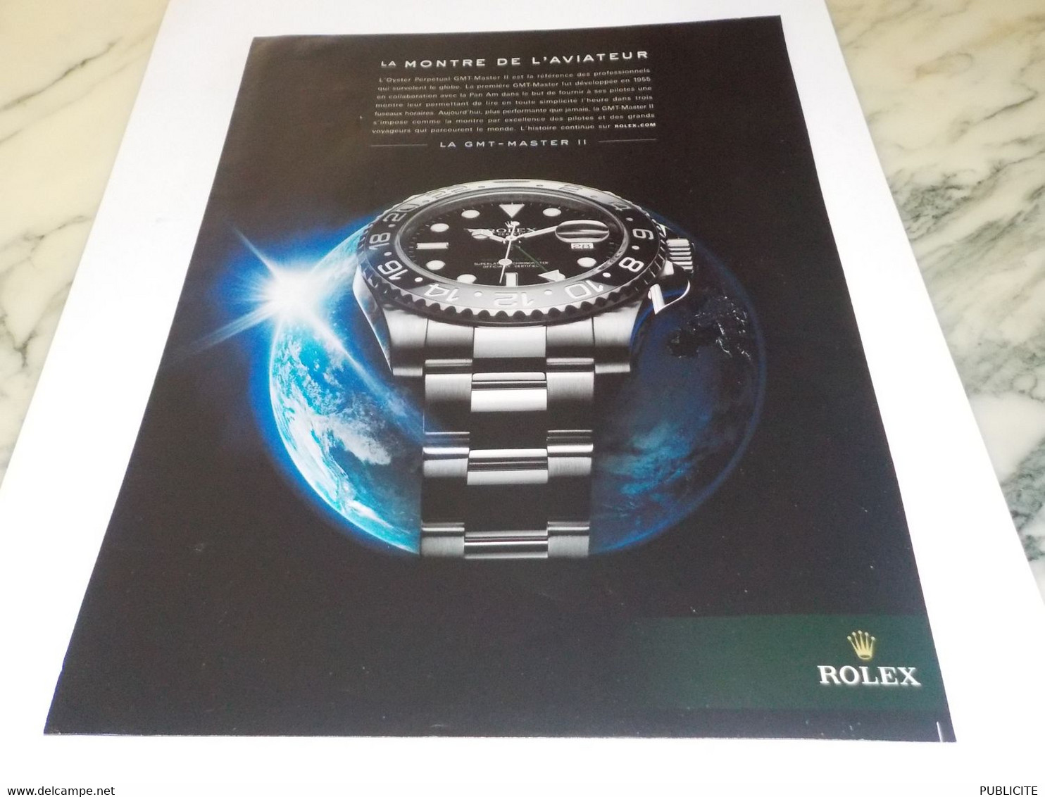 ANCIENNE PUBLICITE  MONTRE DE L AVIATEUR  ROLEX 2009 - Autres & Non Classés