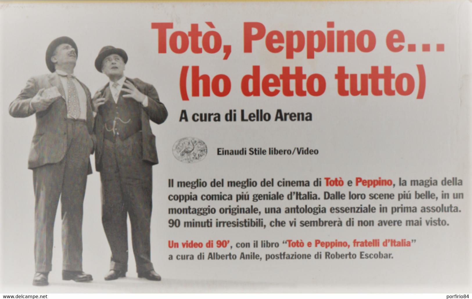 TOTO' PEPPINO E... (HO DETTO TUTTO) A Cura Di Lello Arena - EINAUDI BOX LIBRO + VHS - Film En Muziek