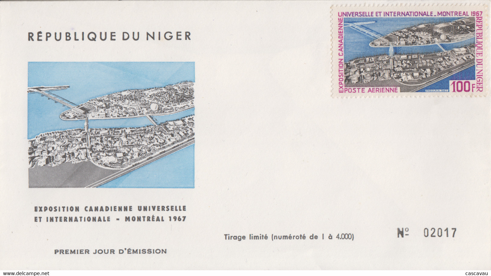 Enveloppe  NIGER   Exposition  Universelle   MONTREAL   1967 - 1967 – Montréal (Canada)