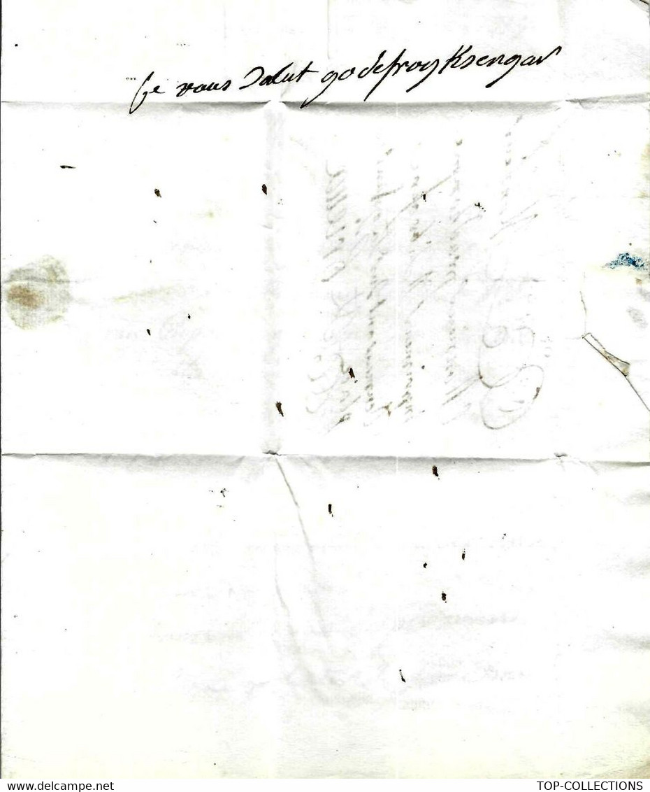 1814 Bretagne LETTRE Sign. Godefroy (de) Kersengar à Lesneven => Prud’Homme Imprimerie Librairie St Brieux St Brieuc - Other & Unclassified