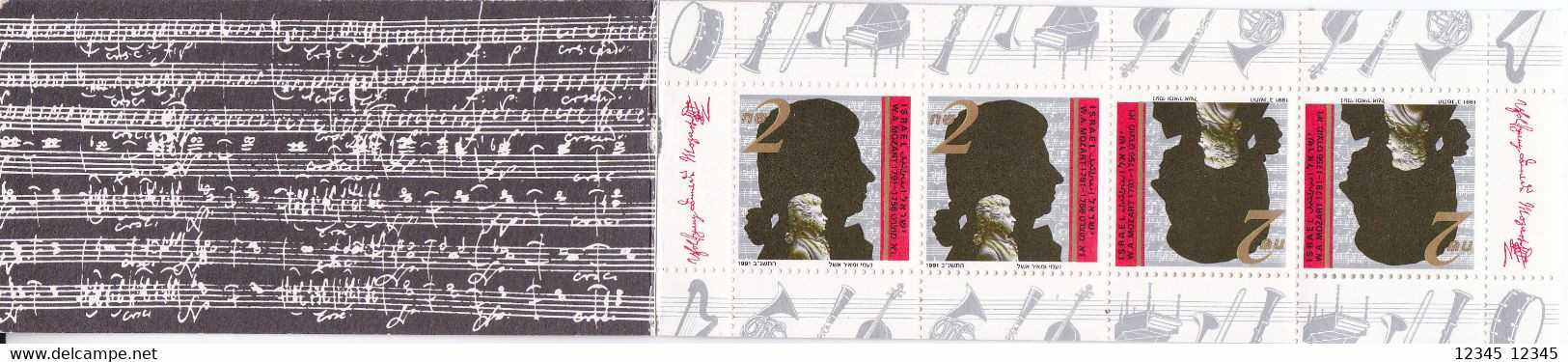 Israël 1991, Postfris MNH, Wofgang Amadeus Mozart, Music - Cuadernillos