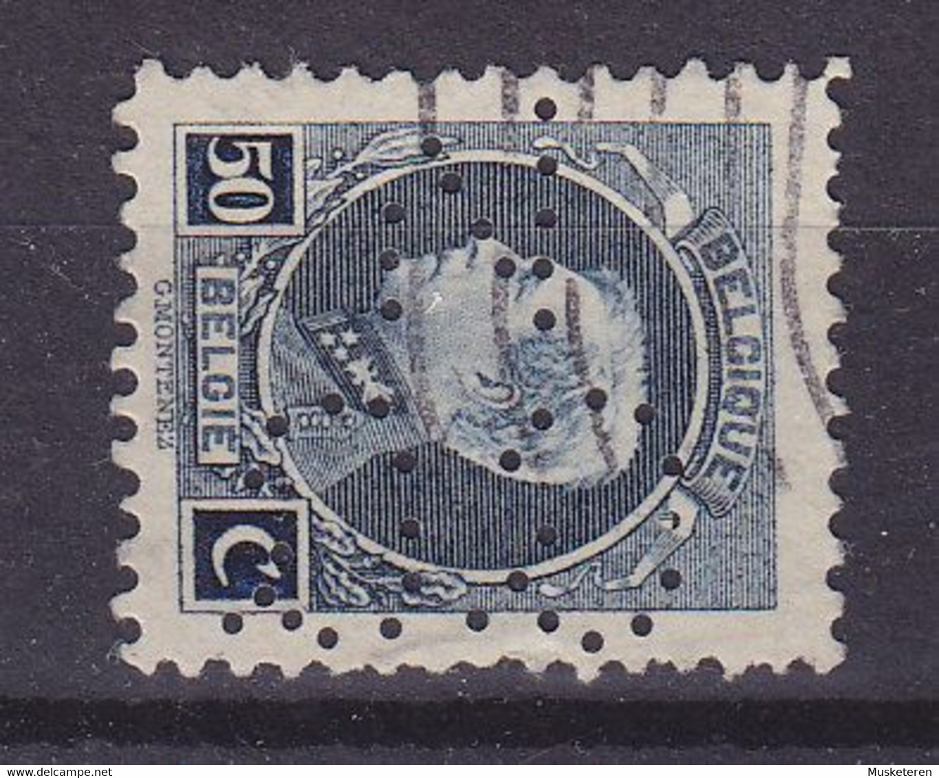 Belgium Perfin Perforé Lochung 'NG.G.'? 1921, Mi. 166A Albert I. Montenez Perf. 11½ (2 Scans) - 1909-34