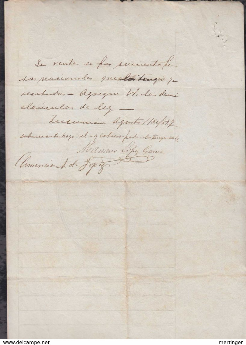 Argentina 1897 Revenue Fiscal Document Stationery TUCUMAN 50c - Briefe U. Dokumente