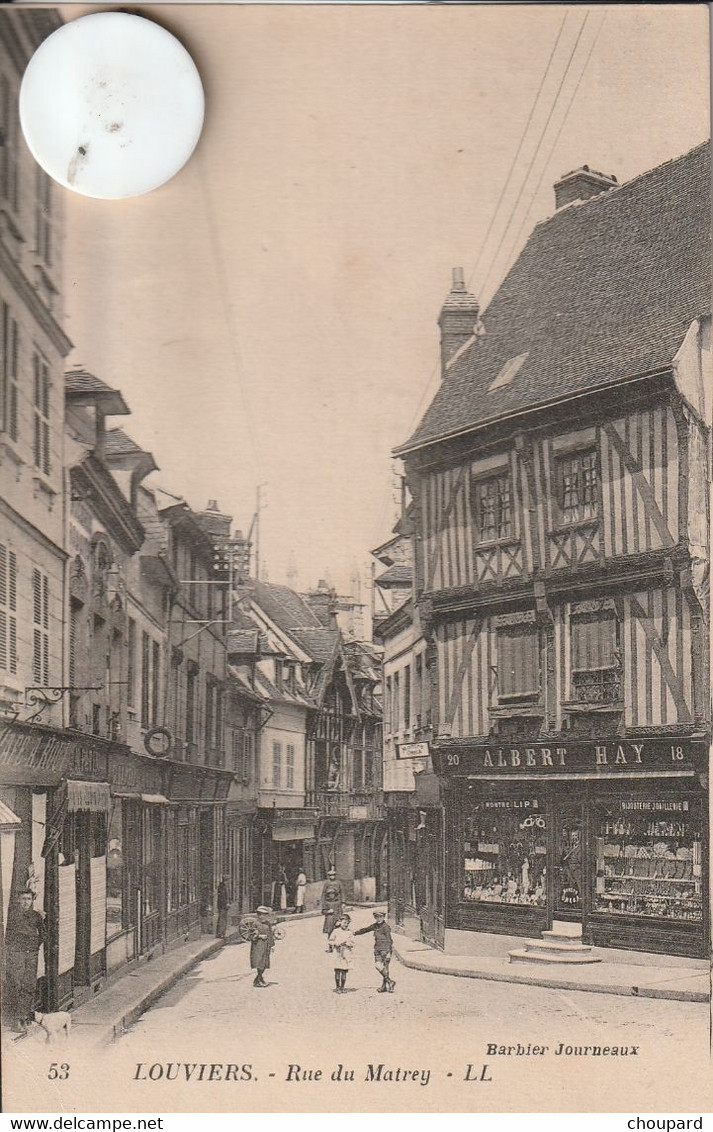 27 - Très Belle Carte Postale Ancienne De  LOUVIERS   Rue Du  Matrey   Carte Animée - Louviers