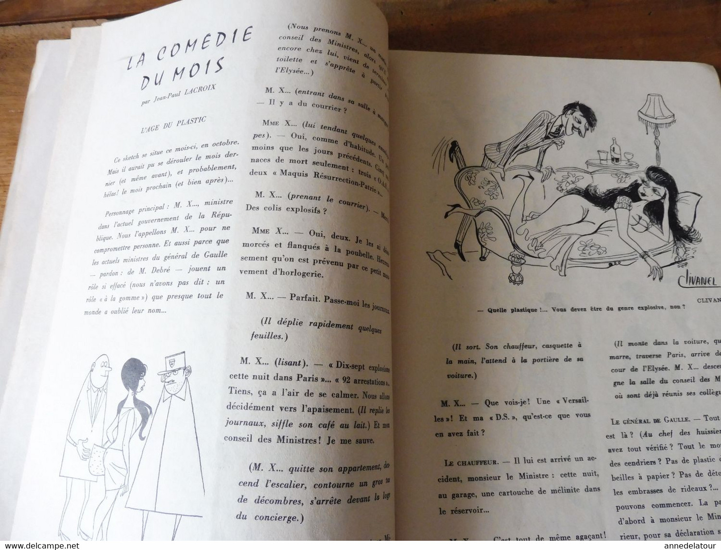 1961 Le RIRE satirique ,par Bernie "REPRISE DES EXPERIENCES NUCLEAIRES RUSSES" et humour R. Caille, Sand, By, Nage,  Etc