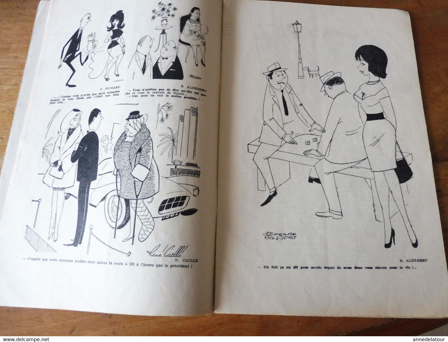 1961 Le RIRE satirique ,par Bernie "REPRISE DES EXPERIENCES NUCLEAIRES RUSSES" et humour R. Caille, Sand, By, Nage,  Etc