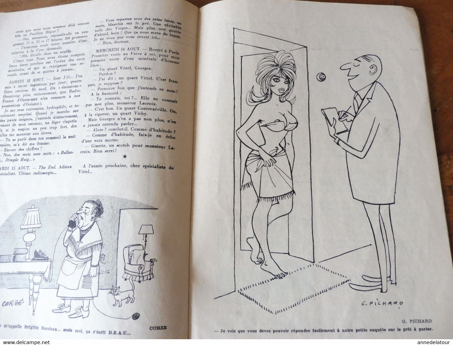 1961 Le RIRE satirique ,par Bernie "REPRISE DES EXPERIENCES NUCLEAIRES RUSSES" et humour R. Caille, Sand, By, Nage,  Etc