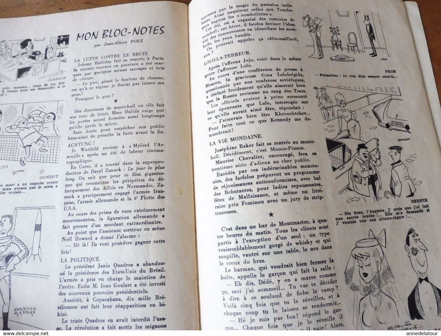 1961 Le RIRE satirique ,par Bernie "REPRISE DES EXPERIENCES NUCLEAIRES RUSSES" et humour R. Caille, Sand, By, Nage,  Etc