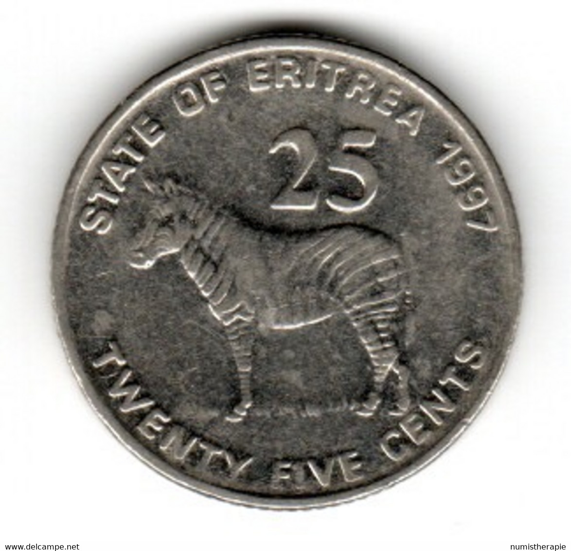 Erythrée Eritrea : 25 Cents 1997 : Zèbre - Erythrée