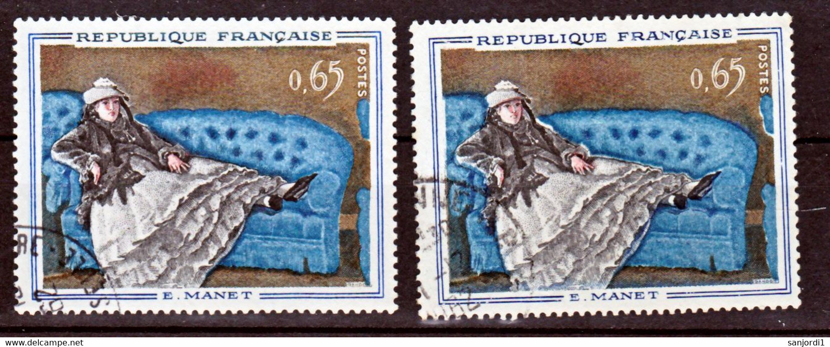 France  1364 Tableau Moquette Bleue Et Normal Manet Oblitéré Used - Gebraucht