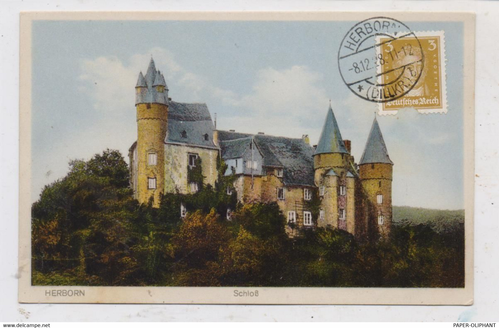 6348 HERBORN, Schloß, 1928, Color - Herborn