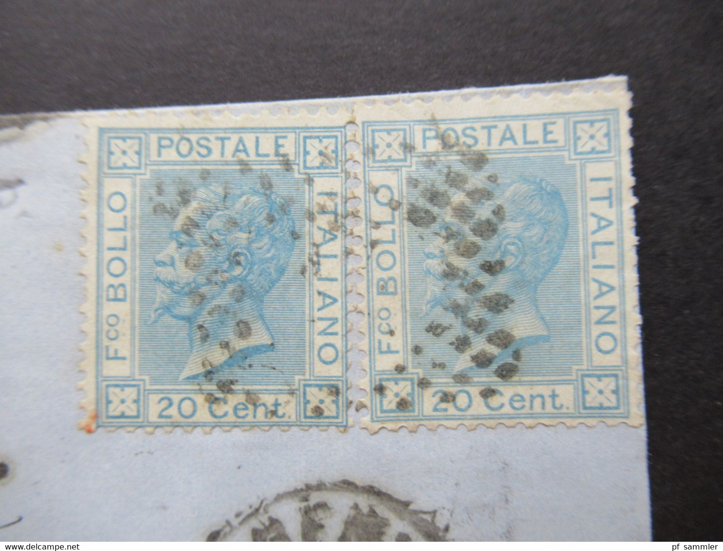 Italien 1870 Nr.26 (2) Von Genova - Tournon Stempel PD Und Schwarzer K2 Italie AMB Marseille Faltbrief Mit Inhalt - Poststempel